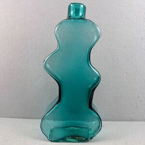 Blenko 8904 Teal Antique Green Puzzle Vase Hank Adams Art Glass 15"